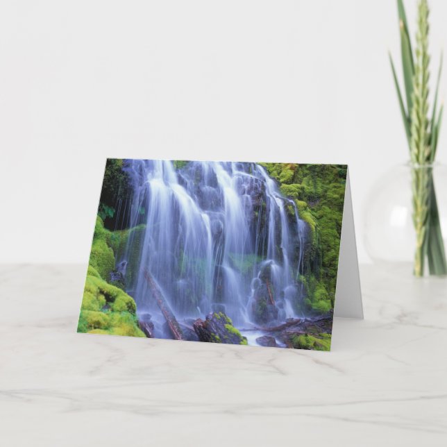 Cartão Cachoeira Proxy nas Montanhas Cascade Central de O (Frente)