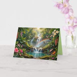 Cartão Cachoeiras Arco-íris Beija-flores Esconderijo Trop