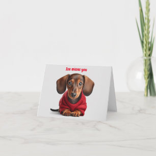 Cartão Cachorrinho Adorável Dachshund