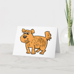 Cartão Cachorrinho Laranja Desgrenhado