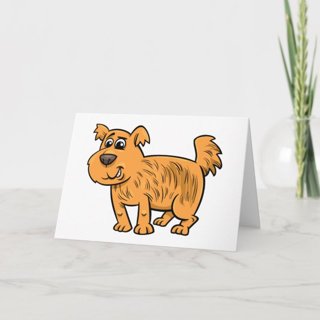 Cartão Cachorrinho Laranja Desgrenhado (Frente)