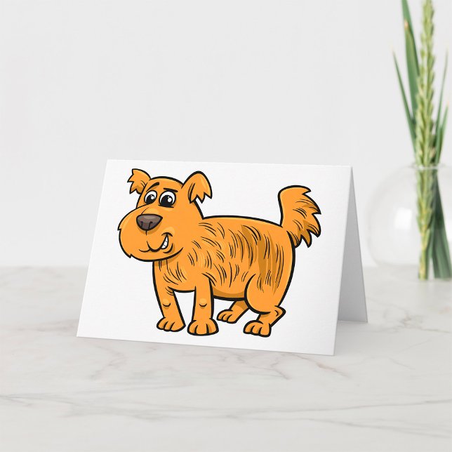 Cartão Cachorrinho Laranja Desgrenhado (Criador carregado)