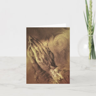 Cartão cachorrinho vermelho "orando mãos"