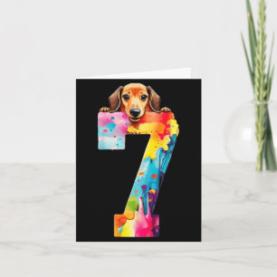 Cartão Cachorro 7 Anos Dachshund Aniversário