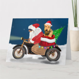 Cartão Cachorro Airedale Terrier Natal Papai Noel