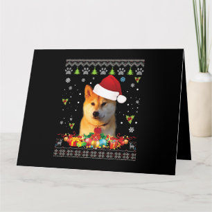 Cartão Cachorro Akita Feliz Natal Akita Inu Cachorro Suét