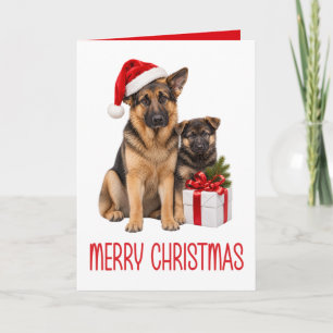 Cartão Cachorro alemão fofo do Natal Amante de cães