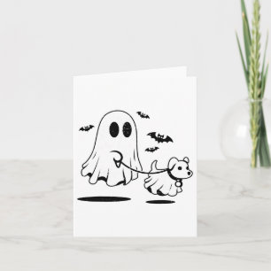 Cartão Cachorro Andando Fantasma Vestido Como Dia de as B