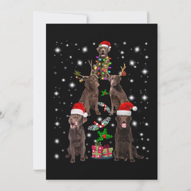 Cartão Cachorro | Árvore de Natal do Chocolate Labrador (Frente)