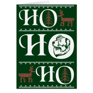 Cartão Cachorro Australiano de Natal Feio Ho Ho Ho Ho