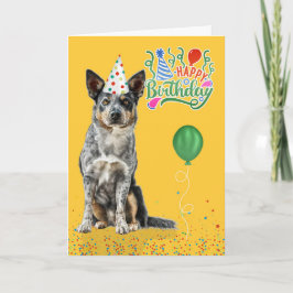 Cartão Cachorro australiano em festa de aniversário