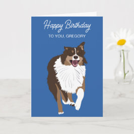 Cartão Cachorro australiano fugindo do Shepherd Aussie