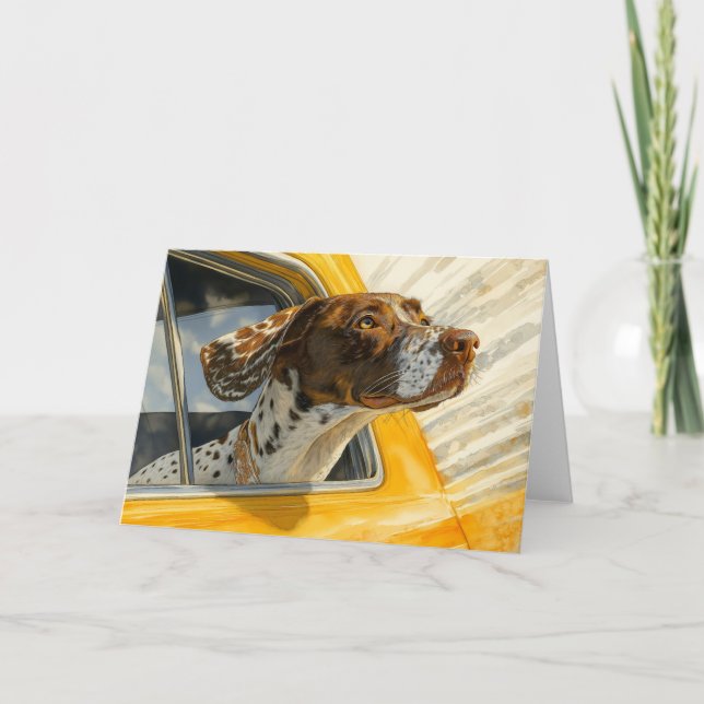 Cartão Cachorro avistado na Impressão de Arte de Carro (Frente)