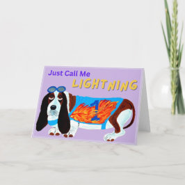 Cartão Cachorro Basset Correndo Só me CHAME DE RELÂMPAGO!