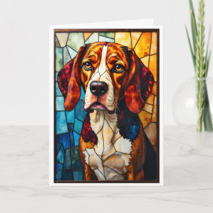 Cartão Cachorro Beagle Estilo Vidro Colorido 