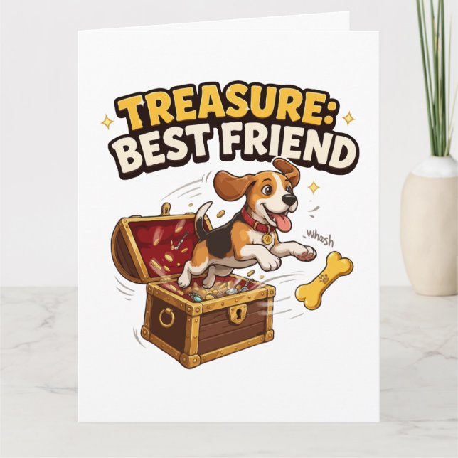 Cartão Cachorro Beagle Melhor Amigo Tesouro (Frente)
