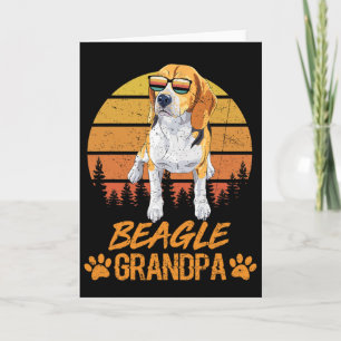 Cartão Cachorro Beagle Tricolor Vintage Avô Pata Pai