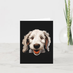 Cartão Cachorro Bedlington Terrier Mamãe Papai Espiando F