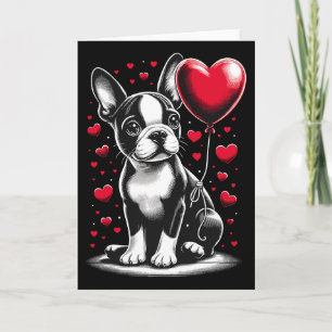 Cartão Cachorro Boston Terrier Dia dos Namorados Dono de 