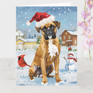 Cartão Cachorro Boxer no País das Maravilhas de Natal Ale