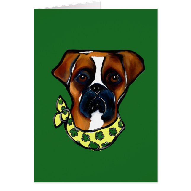 Cartão Cachorro Boxer St. Patty (Frente)