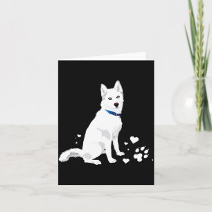 Cartão Cachorro Branco Fofo Husky Siberiano Branco Doce 