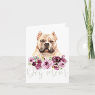 Cartão Cachorro Bulldog Mãe Floral Bully Mama