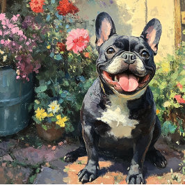 Cartão Cachorro Bulldogue Francês Preto Personalizado Cum
