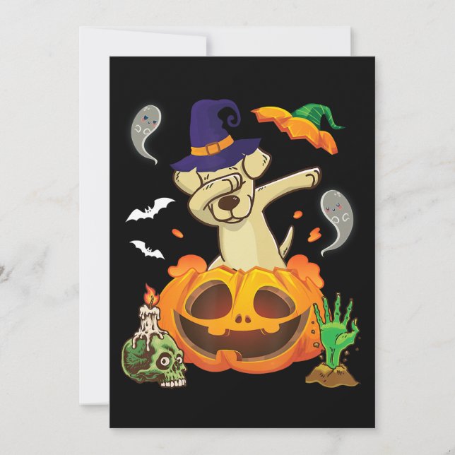 Cartão Cachorro | Cachorro-Labrador Cachorro-Pumpkin Hall (Frente)