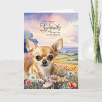 Cachorro Chihuahua Bege Campo de Flores Silvestres