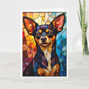 Cartão Cachorro Chihuahua Estilo Vidro Colorido