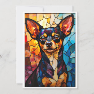 Cartão Cachorro Chihuahua Estilo Vidro Fosco