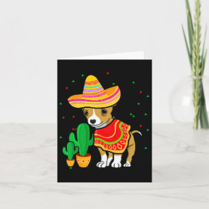 Cartão Cachorro Chihuahua Mexicano Sombrero Cinco De Mayo