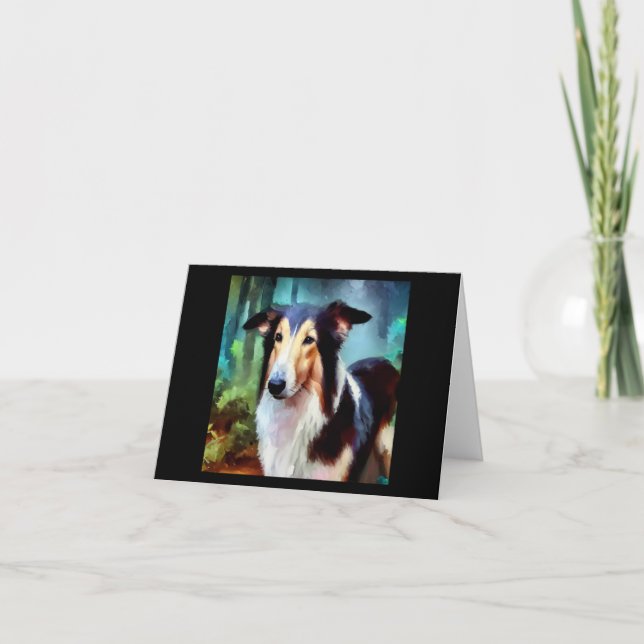 Cartão Cachorro Collie Suave (Frente)