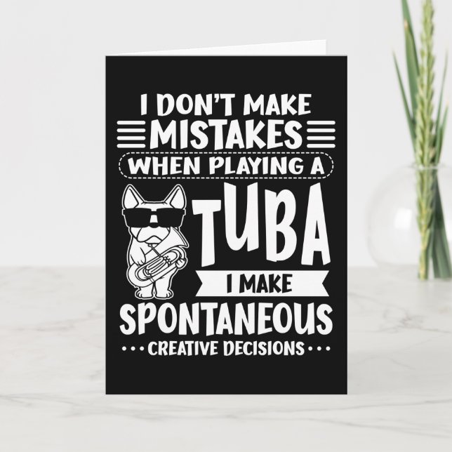 Cartão Cachorro com Tuba Music Tubist Tuba (Frente)
