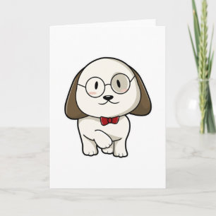 Cartão Cachorro como Noivo com Gravata e Óculos