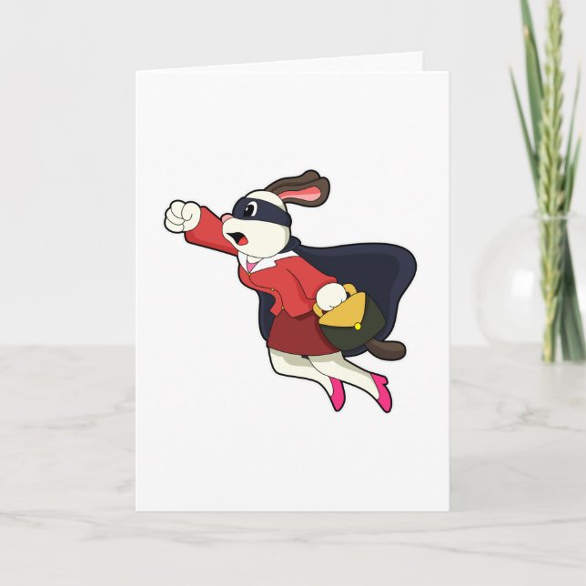Cartão Cachorro como Secretário Super-Herói (Frente)