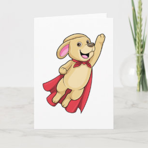 Cartão Cachorro como Super-Herói com Cape