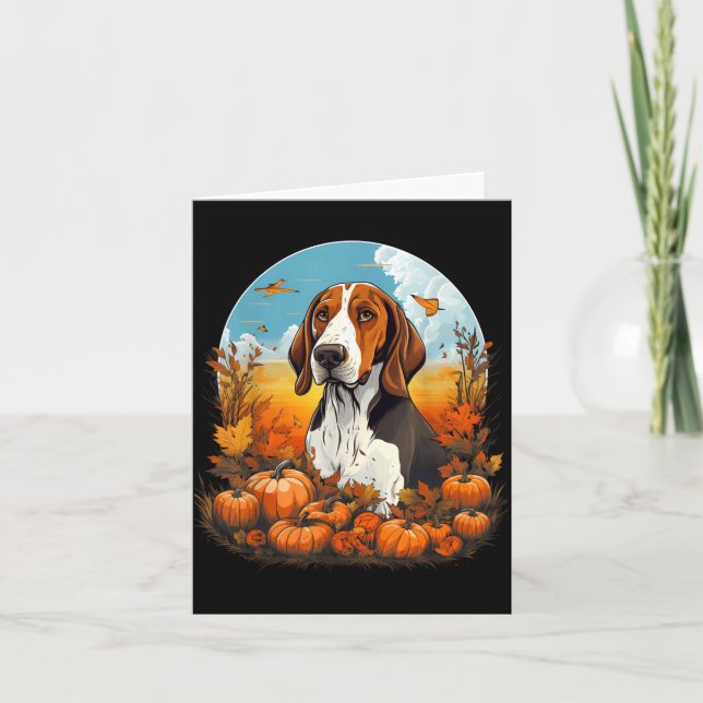 Cartão Cachorro Coonhound Walker de Árvore de Abóbora Hal (Frente)
