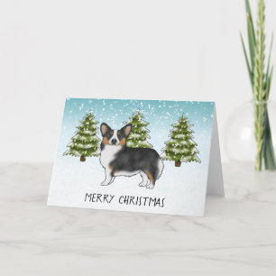 Cartão Cachorro Corgi Preto Tricolor Pembroke Natal Inver