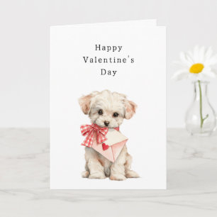 Cartão Cachorro Creme Doce Dia de São Valentim