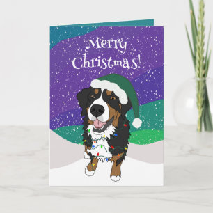 Cartão Cachorro da montanha Bernese de Natal