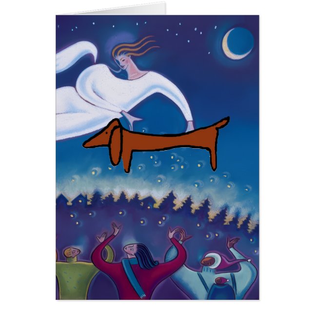 Cartão Cachorro Dachshund, Um Presente do Céu (Frente)