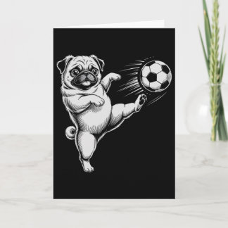 Cartão Cachorro Dad Pug Futebol Fofo Vai Jogar Clube Meta
