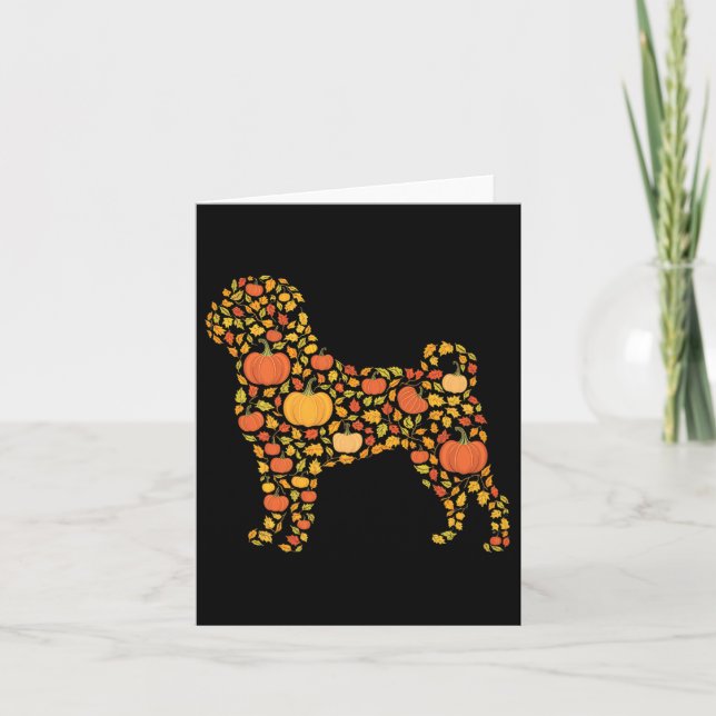 Cartão Cachorro de Ação de Graças Cachorro Queda Café Pum (Frente)