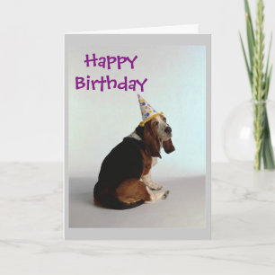 Cartão Cachorro de Aniversário do Basset