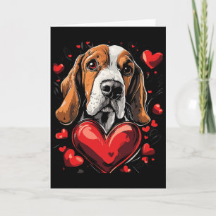 Cartão Cachorro de Aposta do Dia dos Namorados, Corações,
