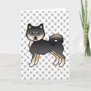 Cartão Cachorro De Cartoon Malamute Preto E Tan