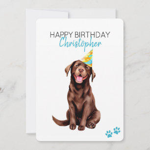 Cartão Cachorro de Chocolate Cachorro Personalizado Feliz