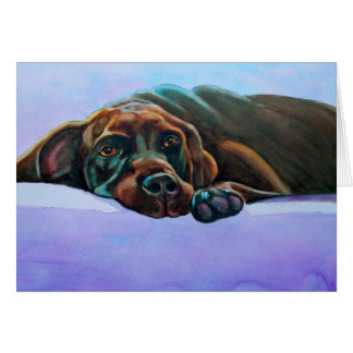 Cartão Cachorro de Chocolate Relaxado